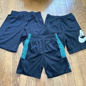 Nike & under armour boys black athletic shorts bundle lot #athletic #activewear